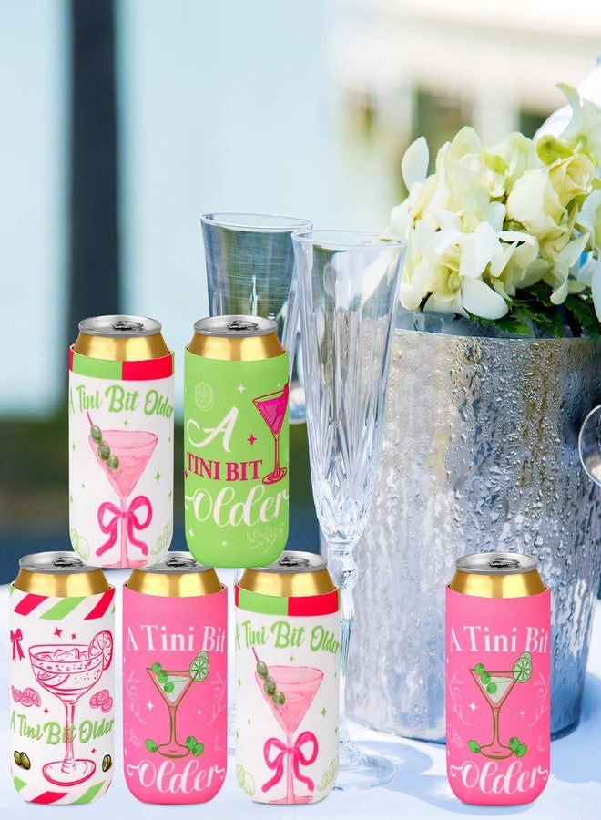 Furbeko 16 Pcs A Tini Bit Older Birthday Party Martini Bow Can Cooler Sleeve Bulk 12oz Beverage Coolers Favors Reusable Martini Bar for Men Women Bachelorette Bridal Baby Shower Gifts - Image 4